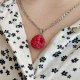 Naszyjnik z maliną — ręcznie robiony z masy polimerowej | Minimalistyczny | Łańcuszek ze stali nierdzewnej | Hipoalergiczny | Biżuteria handmade Polsk