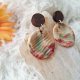 Pastelowe Akwarele – Kolczyki Ceramiczne z Drewnem