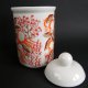 Pojemnik z przykrywką do kuchni, porcelana Bogucice, wzór dzika róża