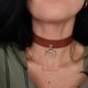 Skórzany choker z lunulą