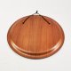 Tekowe, okrągłe lustro ścienne Mid Century, Dania, lata 60
