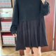 Czarna sukienka oversize Choover rozkloszowana minimalistyczna long sleeve casual Choover Rozmiar 6XL / 52 / 24
