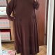 czekoladowa ukienka maxi lagenlook golf kieszenie luźna wygodna minimalistyczna oversize 6XL / 52 / 24
