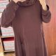 czekoladowa ukienka maxi lagenlook golf kieszenie luźna wygodna minimalistyczna oversize 6XL / 52 / 24