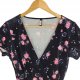 H&M welurowa kopertowa sukienka w kwiaty 38 M