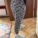 Wzorzyste leginsy spodnie 3/4 Lands' End czarno-szare XXL / 44 / 16