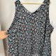 Granatowa szyfonowa tunika w drobne kwiaty • Lane Bryant • EU 62–66 • 8XL–10XL 9XL / 58 / 30