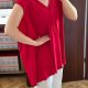 Czerwona bluzka bez rękawów Lane Bryant 9XL / 58 / 30 wrap oversize plus size