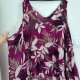 Bordowa bluzka bez rękawów tropikalny print Lane Bryant oversize plus size Rozmiar Uniwersalny