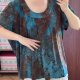 Tie-dye bluzka L.A. Blues z ozdobnym dekoltem boho oversize plus size 7XL / 54 / 26