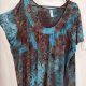 Tie-dye bluzka L.A. Blues z ozdobnym dekoltem boho oversize plus size 7XL / 54 / 26