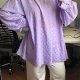 Fioletowa transparentna bluzka groszki elegancka oversize 8XL / 56 / 28