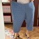 Meera Lane 28W wzorzyste spodnie capri niebieskie białe geometryczne USA 6XL / 52 / 24