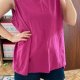 Essentials Fuksjowy top bez rękawów basic wygodny plus size 8XL / 56 / 28