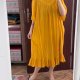 Musztardowa sukienka Roaman's 4X 100% bawełna z falbankami oversize 8XL / 56 / 28