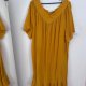 Musztardowa sukienka Roaman's 4X 100% bawełna z falbankami oversize 8XL / 56 / 28