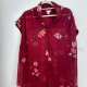 Bordowa koszula oversize w kwiaty Ava & Viv krótki rękaw plus size 7XL / 54 / 26