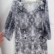 Szaro-biała bluzka paisley Roaman's 3X oversize plus size 8XL / 56 / 28