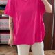 Neonowa różowa koszulka damska Imnyc Plus Size 100% bawełna oversize 8XL / 56 / 28