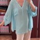 Błękitna bluzka Torrid Harper 4 Plus Size V-neck z kieszeniami oversize 9XL / 58 / 30