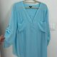 Błękitna bluzka Torrid Harper 4 Plus Size V-neck z kieszeniami oversize 9XL / 58 / 30