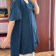 Granatowa bluzka w turkusowe paski Roaman's (30/32) bawełniana oversize 9XL / 58 / 30