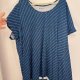 Granatowa bluzka w turkusowe paski Roaman's (30/32) bawełniana oversize 9XL / 58 / 30