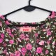 Khaki bluzka w różowe kwiaty EVRI Plus Size oversize z dekoltem V 9XL / 58 / 30·Bardzo dobry