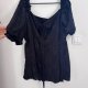 Czarna bluzka damska z bufiastymi rękawami i marszczonym tyłem boho romantyczna Vintage Love 5XL / 50 / 22