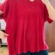 Czerwona koszulka V-neck Avenue 9XL bawełniana oversize Plus Size 8XL / 56 / 28