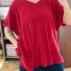 Czerwona koszulka V-neck Avenue 9XL bawełniana oversize Plus Size 8XL / 56 / 28