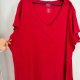 Czerwona koszulka V-neck Avenue 9XL bawełniana oversize Plus Size 8XL / 56 / 28