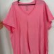 Pudroworóżowa koszulka V-neck Avenue 9XL bawełniana oversize Plus Size 9XL / 58 / 30