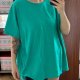 Zielona oversize koszulka Essentials 9XL dekolt okrągły bawełniana 9XL / 58 / 30
