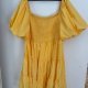 Żółta sukienka baby doll4XL bufiaste rękawy falbany Top Vintage 4XL / 48 / 20