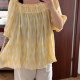 Żółta bluzka hiszpanka Torrid wiązana w pasie oversize boho 8XL / 56 / 28