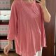 Pudroworóżowa oversize bluzka Terra & Sky 9XL 3/4 raglan rękaw 9XL / 58 / 30