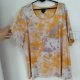 Tie dye bluzka żółto-fioletowa JM Collection 8XL haftowane liście oversize 8XL / 56 / 28
