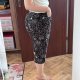 Czarne capri z białym haftem kwiatowym Talbots Woman Petites 14W XL / 42 / 14