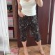 Czarne capri z białym haftem kwiatowym Talbots Woman Petites 14W XL / 42 / 14