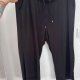 Avenue Black Cropped Pants Capri Plus Size Elastyczny Pas Szerokie Nogawki 3/4 4XL / 48 / 20