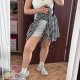 Torrid spódnico-spodenki Plus Size paski czarno-białe rozkloszowane USA 5XL / 50 / 22
