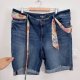 edgely szorty jeansowe damskie Plus Size z ozdobną wiązanką, klasyczny denim USA 4XL / 48 / 20