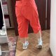 Cato Woman cargo rybaczki bawełniane damskie Plus Size, czerwone XXL / 44 / 16