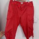Cato Woman cargo rybaczki bawełniane damskie Plus Size, czerwone XXL / 44 / 16