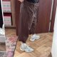 a.n.a crop spodnie cargo bawełniane damy Plus Size, czekoladowe 4XL / 48 / 20