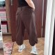a.n.a crop spodnie cargo bawełniane damy Plus Size, czekoladowe 4XL / 48 / 20