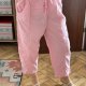 Hagston capri spodnie bawełniane damskie Plus Size, pudrowy róż 4XL / 48 / 20