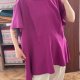 Fuksjowa elegancka bluzka motylkowe rękawy Plus Size 9XL / 58 / 30