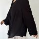 Czarna elegancka bluzka szyfonowa guziki Torrid Plus Size 8XL / 56 / 28